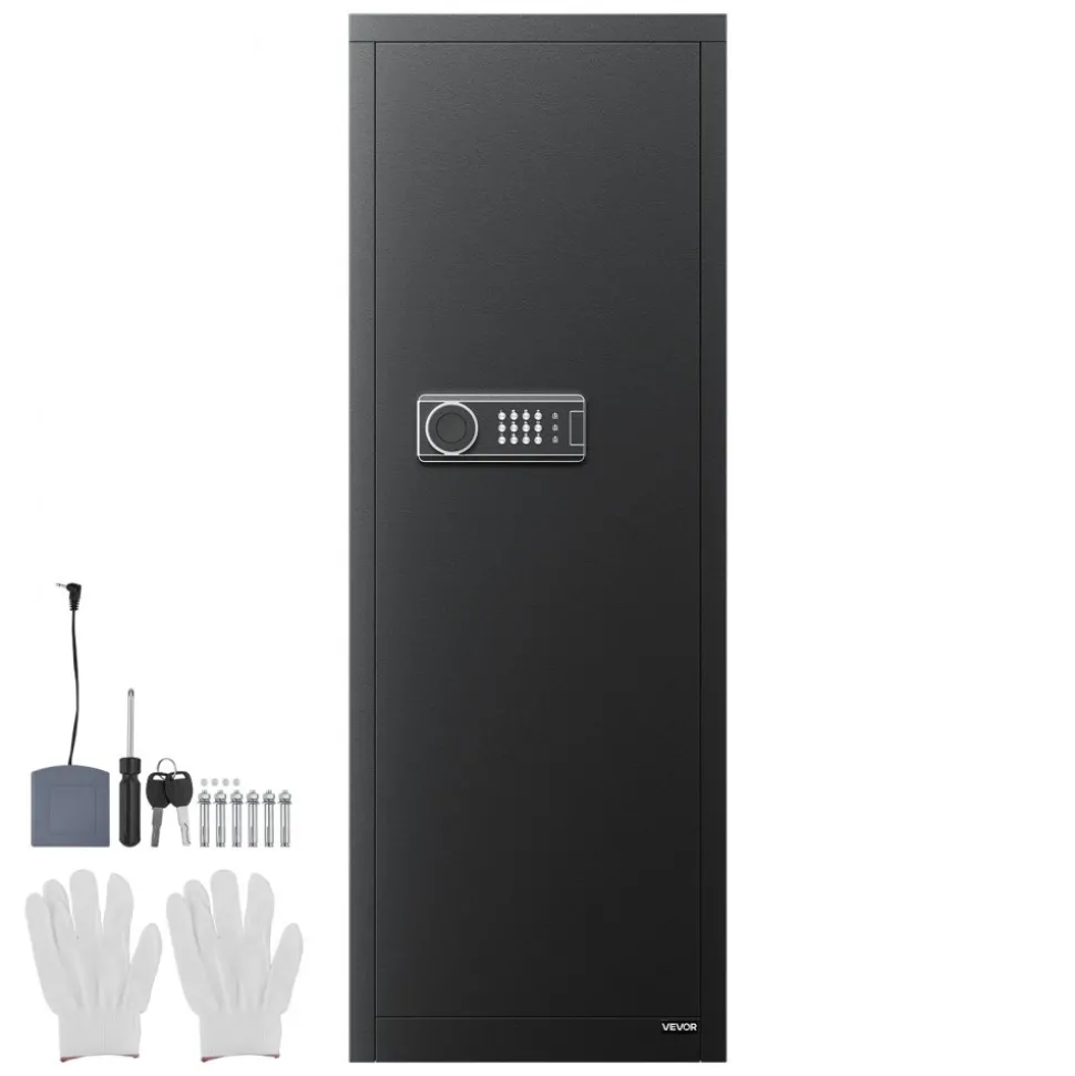 VEVOR 6-8 Gun Safe, Long Gun Cabinet for Rifles and Pistols, Quick Access Rifle Safe with 3 Ammo Slots and 2 Adjustable Racks, Large Digital Cabinet with Key and Password Lock