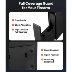 VEVOR Gun Safe, Slider Handgun Gun Safe with Fingerprint/Password/Key, 3-Way Quick Access Firearm Case Box with Lighting for 1 Pistol & Magazine, Mounted Pistol Gun Box for Nightstand Bedside Desk Car