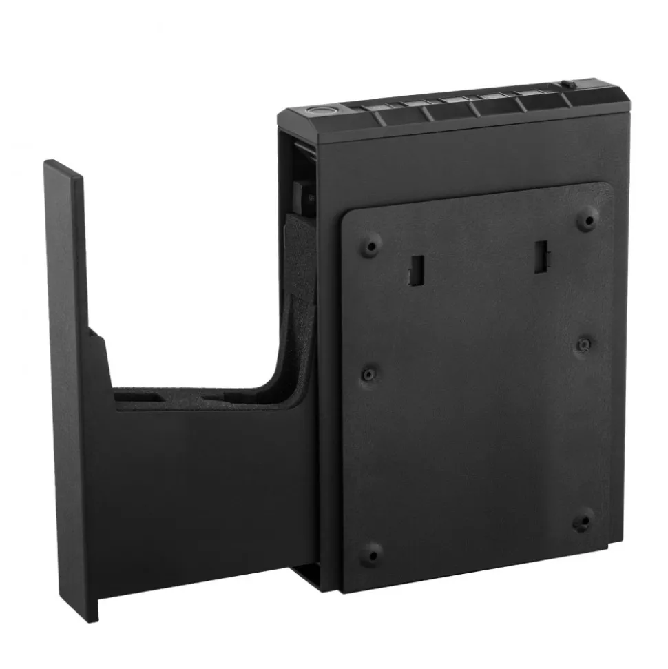 VEVOR Gun Safe, Slider Handgun Gun Safe with Fingerprint/Password/Key, 3-Way Quick Access Firearm Case Box with Lighting for 1 Pistol & Magazine, Mounted Pistol Gun Box for Nightstand Bedside Desk Car