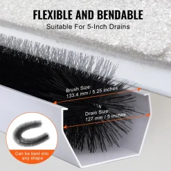 VEVOR Gutter Brush, 60 Feet Total Length 4.33 inch Diameter Gutter Cleaning Tools, Ground-Level Gutter Brush Leaf Guard for 5 Inch Gutters, Easily Clear roof Leaves and Debris, 20 Pack