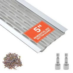 VEVOR Gutter Guard, 5 in Aluminum Gutter Cover with Stainless Steel Micro Mesh, Heavy-Duty 100ft Length, 0.04in Thick, Leaf Guard for Debris and Pine Needles, Easy DIY Install, Screws Included, 20 PCS