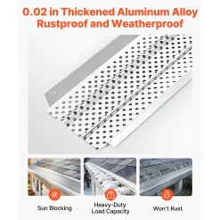 VEVOR Gutter Guard, 6 in Aluminum Gutter Cover Heavy-Duty, 52ft Length Protection Cover for Leaf & Debris, 0.02 in Thickness Mill Finish, Easy DIY Install, Fast Drainage, Screws Included, 13 PCS