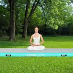 VEVOR Gymnastics Air Mat, 4 inch Thickness Inflatable Gymnastics Tumbling Mat, Tumble Track with Electric Pump, Training Mats for Home Use/Gym/Yoga/Cheerleading/Beach/Park/Water, 10 ft, Mint Green