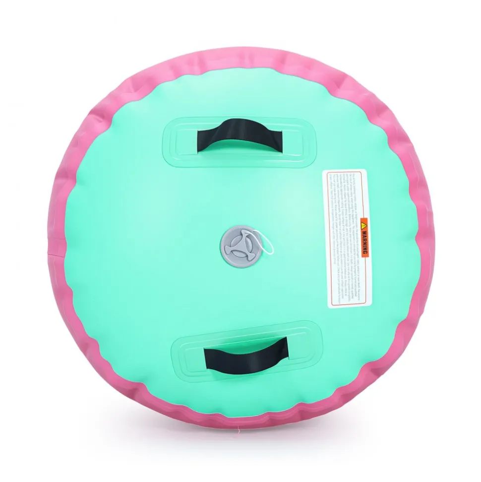VEVOR Gymnastics Barrel Air Roller 23.6x40 in Inflatable Tumbling Air Mat, Octagon Tumbler Trainer with Electric Pump, Equipment for Back Handspring Training/Home Use/Gym/Yoga/Cheerleading, Pink