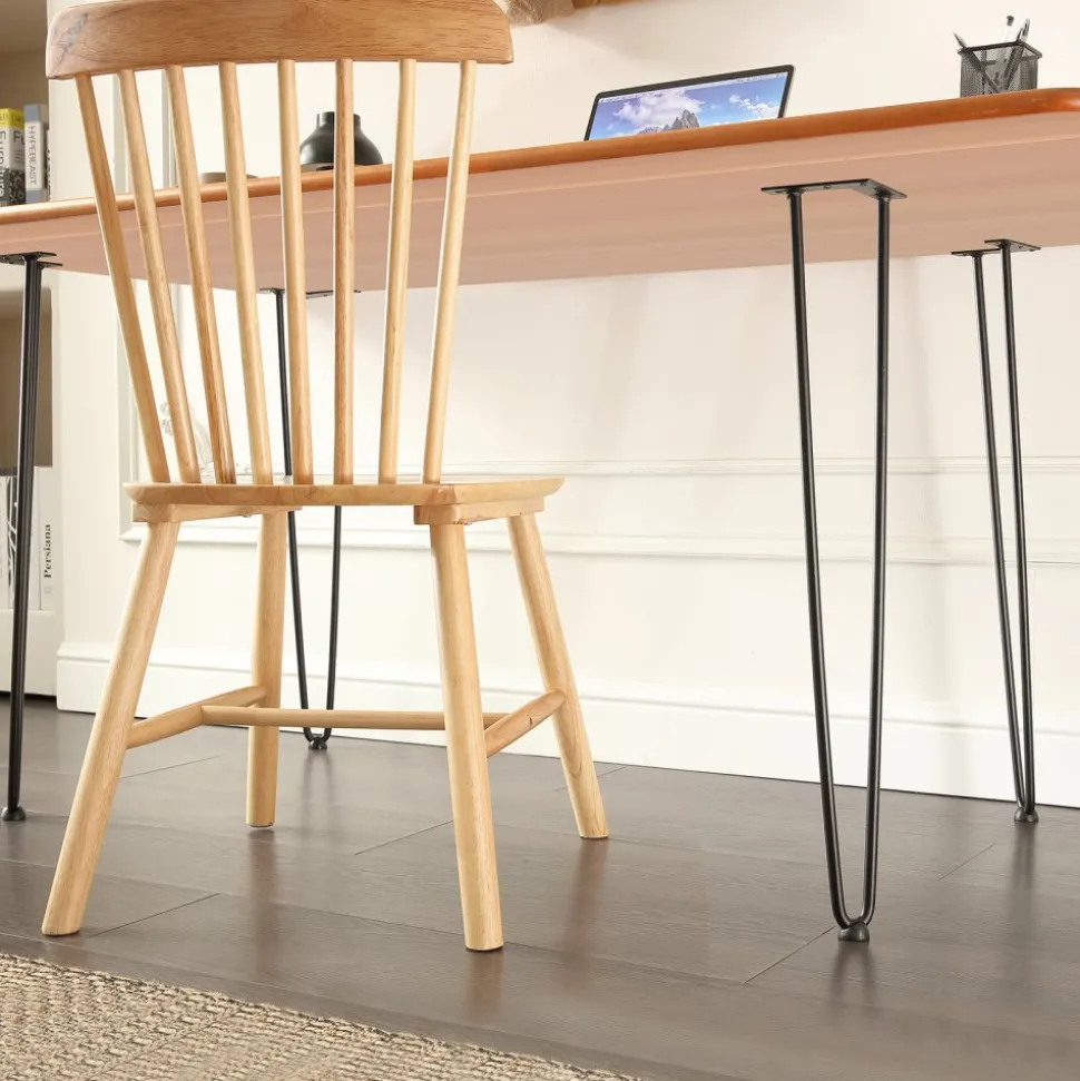 VEVOR 28" Hairpin Furniture Legs, Metal Home DIY Projects for Nightstand, Coffee Table, Desk, 500lbs Load Capacity with Rubber Floor Protectors, Metal Heavy Duty Sturdy Modern Table Legs, 4PCS Black