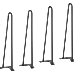 VEVOR 19" Hairpin Furniture Legs, Metal Home DIY Projects for Nightstand, Coffee Table, Desk, 500lbs Load Capacity with Rubber Floor Protectors, Metal Heavy Duty Sturdy Modern Table Legs, 4PCS Black