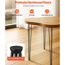 VEVOR Hairpin Table Legs 36 in Black Set of 4 Desk Legs 220 lbs Load Capacity Each Leg Hairpin Desk Legs 3 Rods for Bench Desk Dining End Table Chairs Carbon Steel DIY Heavy Duty Furniture Legs