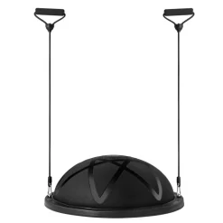 VEVOR Half Exercise Ball Trainer, 23 inch Balance Ball Trainer, 660 lbs Capacity Stability Ball, Yoga Ball with Resistance Bands and Pump, Strength Fitness Ball for Home Gym, Full Body Workouts, Black