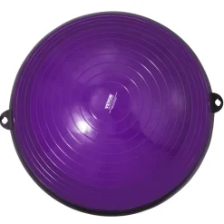 VEVOR Half Exercise Ball Trainer, 23 inch Balance Ball Trainer, 660lbs Stability Ball, Yoga Ball with Resistance Bands & Foot Pump, Strength Fitness Ball for Home Gym, Full Body Workout, Purple