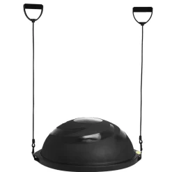 VEVOR Half Exercise Ball Trainer, 23 inch Balance Ball Trainer, 660lbs Capacity Stability Ball, Yoga Ball with Resistance Bands & Foot Pump, Strength Fitness Ball for Home Gym, Full Body Workout, Gray