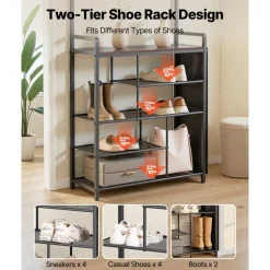 VEVOR Hall Tree, 70.9 in Coat Rack with Shoe Bench & 3 Drawers, 3-in-1 Freestanding Shoe Rack Storage Organizer with Bookshelf & Wire Shelf, Steel Frame Entrance Coat Holder for Entry, Bedroom, Closet