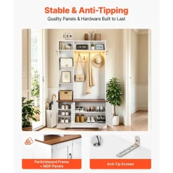 VEVOR Hall Tree with Bench and Shoe Storage, 39