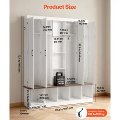 VEVOR Hall Tree with Bench and Shoe Storage, 63