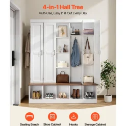 VEVOR Hall Tree with Bench and Shoe Storage, 63