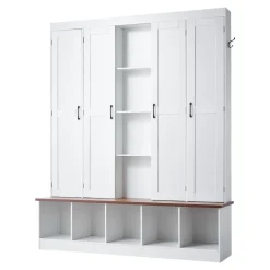 VEVOR Hall Tree with Bench and Shoe Storage, 63