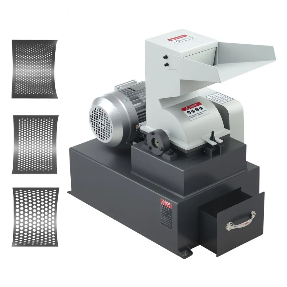 VEVOR Hammer Crusher, 3KW 220V Electric Rock Stone Shatter Grinder, Glass Crushing Machine with 400 to 600 kg/h Crushing Capacity, Coal Crusher Milling Machine with 0.12/0.24/0.4 inch Sieve Screens