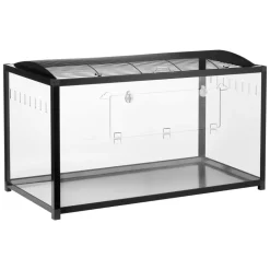 VEVOR Hamster Cage, 360° Viewing Transparent Hamster Habitats, Small Animal Cage, 37.8 x 18.5 x 21.7 in, Ventilated Pet Mouse Cages with Front Door, Portable Hamster House for Rats, Guinea Pigs