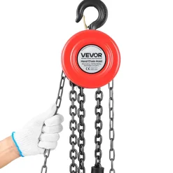 VEVOR Hand Chain Hoist, 1 Ton 2200 lbs Capacity, Manual Chain Block with Upgrade G70 Galvanized Chain, 20 ft Lifting Height, Heavy Duty Pulley Hoist for Garage Warehouse Automotive Machinery, Red