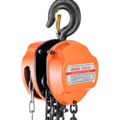 VEVOR Hand Chain Hoist, 1 Ton 2200 lbs Capacity, Manual Chain Block with Upgrade G70 Galvanized Chain, 8 ft Lifting Height, Heavy Duty Pulley Hoist for Garage Warehouse Automotive Machinery, Red