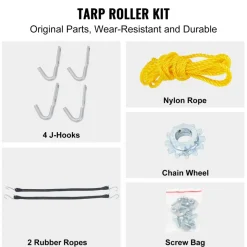 VEVOR Hand Crank Tarp Roller Kit, 64