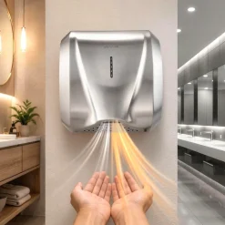 VEVOR Hand Dryer, 1800W Bathroom Air Hand Dryer, Automatic High Speed with HEPA Filter, Fast Drying, Heavy Duty Brushed Stainless Steel, AC110-120V Commercial Wall Mounted for Restroom, Hotel, Office