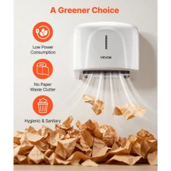 VEVOR Hand Dryer, 1300W Bathroom Air Hand Dryer, Automatic High Speed with HEPA Filter, Fast Drying, Premium ABS Construction, AC110-120V Commercial Wall Mounted for Home Bathroom, Guest Room,Homestay