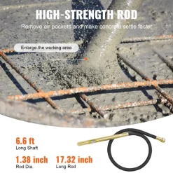 VEVOR Handheld Concrete Vibrator, 800W Electric Vibrator 13000 VPM, Electric Concrete Vibrating Tool With 6.6ft / 2m Shaft Rod, Portable Pencil Cement Vibrator Remove Air Bubble and Mix Concrete