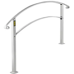 VEVOR Handrails for Outdoor Steps, Fit 1 or 3 Steps Outdoor Stair Railing, White Wrought Iron Handrail, Flexible Front Porch Hand Rail, Transitional Handrails for Concrete Steps or Wooden Stairs