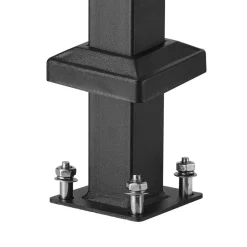 VEVOR Handrails for Outdoor Steps, 1-2 Step Stair Hand Rail Kit, Transitional Carbon Steel Railings with Installation Kit, Stair Rails for Seniors, Concrete Steps & Porch & Deck, Black Retro Arch