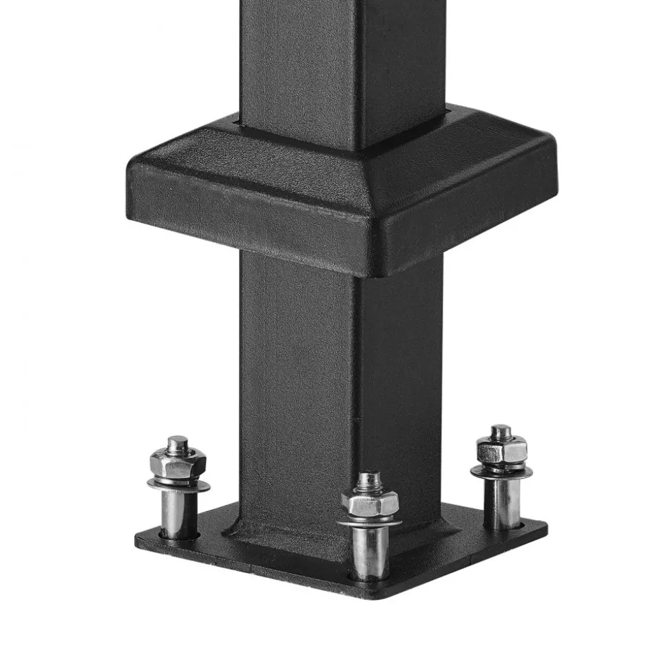 VEVOR Handrails for Outdoor Steps, 1-2 Step Stair Hand Rail Kit, Transitional Carbon Steel Railings with Installation Kit, Stair Rails for Seniors, Concrete Steps & Porch & Deck, Black Retro Arch