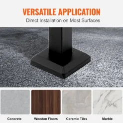 VEVOR Handrails for Outdoor Steps, 3-4 Step Stair Hand Rail Kit, Transitional Carbon Steel Railings with Installation Kit, Stair Rails for Seniors, Concrete Steps & Porch & Deck, White Retro Arch