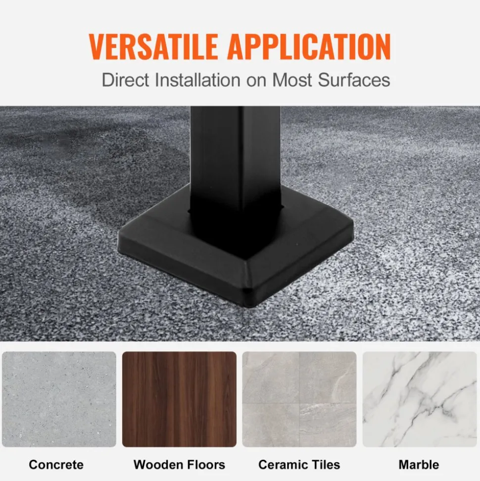 VEVOR Handrails for Outdoor Steps, 3-4 Step Stair Hand Rail Kit, Transitional Carbon Steel Railings with Installation Kit, Stair Rails for Seniors, Concrete Steps & Porch & Deck, White Retro Arch