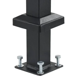 VEVOR Handrails for Outdoor Steps, 1-2 Step Stair Hand Rail Kit, Transitional Carbon Steel Railings with Installation Kit, Stair Rails for Seniors, Concrete Steps & Porch & Deck, Black Square Tube