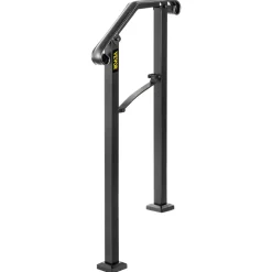 VEVOR Handrails for Outdoor Steps, 2-3 Step Stair Hand Rail Kit, Transitional Carbon Steel Railings with Installation Kit, Stair Rails for Seniors, Concrete Steps & Porch & Deck, Black Square Tube