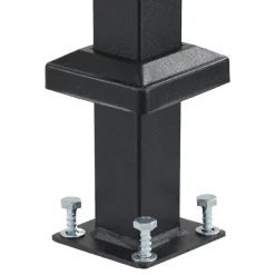 VEVOR Handrails for Outdoor Steps, 4-5 Step Stair Hand Rail Kit, Transitional Carbon Steel Railings with Installation Kit, Stair Rails for Seniors, Concrete Steps & Porch & Deck, Black Square Tube