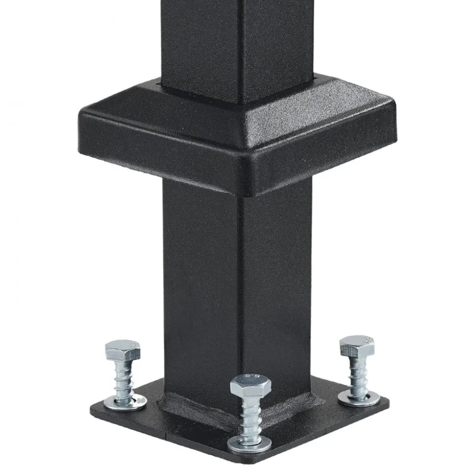 VEVOR Handrails for Outdoor Steps, 4-5 Step Stair Hand Rail Kit, Transitional Carbon Steel Railings with Installation Kit, Stair Rails for Seniors, Concrete Steps & Porch & Deck, Black Square Tube