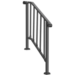 VEVOR Handrails for Outdoor Steps, 2-3 Step Stair Hand Rail Kit, Transitional Carbon Steel Railings with Installation Kit, Stair Rails for Seniors, Concrete Steps & Porch & Deck, Black Retro Arch