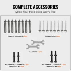 VEVOR Handrails for Outdoor Steps, Fit 4 or 5 Steps Outdoor Stair Railing, Arch#4 Wrought Iron Handrail, Flexible Porch Railing, Black Transitional Handrails for Concrete Steps or Wooden Stairs