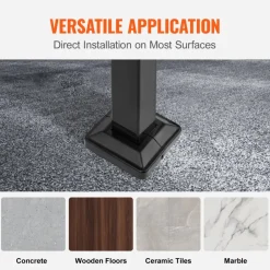 VEVOR Handrails for Outdoor Steps, Fit 4 or 5 Steps Outdoor Stair Railing, Arch#4 Wrought Iron Handrail, Flexible Porch Railing, Black Transitional Handrails for Concrete Steps or Wooden Stairs