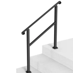 VEVOR Handrails for Outdoor Steps, 2-3 Step Stair Hand Rail & Indoor Railing Kit, Railings for Outside Steps with Installation Kit, Hand Rails for Seniors,Porch Railing & Deck Hand Rail, Black