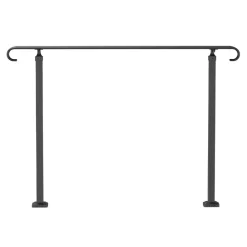 VEVOR Handrails for Outdoor Steps, Fit 3-5 Steps Outdoor Stair Railing, Wrought Iron Handrail, Flexible Front Porch Hand Rail, Black Transitional Hand railings for Concrete Steps or Wooden Stairs