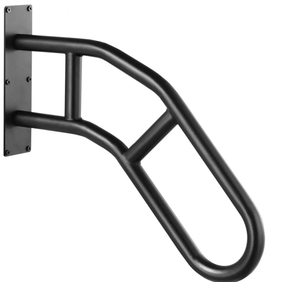 VEVOR Handrails for Outdoor Steps, 32" Length Wall Mount Safety Railings for 1-3 Steps, U-Shaped Handrail with Matte Black Finished, Stair Handrails for Kids, Elderly, Pregnant Women, Disabled