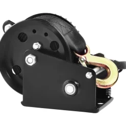 VEVOR Hand Winch, 1200 lbs Pulling Capacity, Boat Trailer Winch Heavy Duty Rope Crank with 23 ft Polyester Strap and Two-Way Ratchet, Manual Operated Hand Crank Winch for Trailer, Boat or ATV Towing
