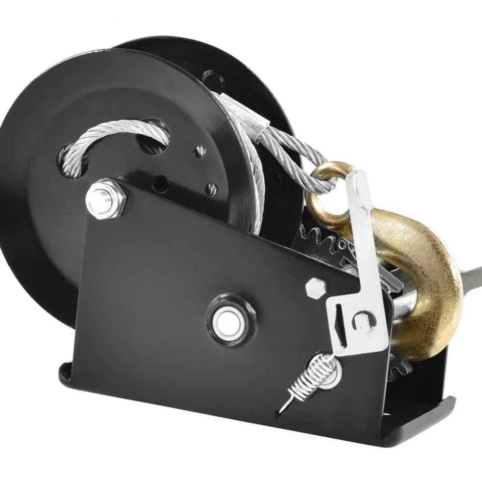 VEVOR Hand Winch, 3500 lbs Pulling Capacity, Boat Trailer Winch Heavy Duty Rope Crank with 33 ft Steel Wire Cable and Two-Way Ratchet, Manual Operated Hand Crank Winch for Trailer, Boat or ATV Towing
