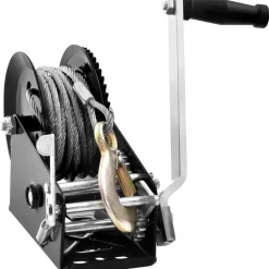 VEVOR Hand Winch, 3500 lbs Pulling Capacity, Boat Trailer Winch Heavy Duty Rope Crank with 33 ft Steel Wire Cable and Two-Way Ratchet, Manual Operated Hand Crank Winch for Trailer, Boat or ATV Towing