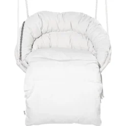 VEVOR Hanging Hammock Swing Chair, 330 Lbs Capacity, Macramé Hanging Chair with Cushion and Mounting Hardware, Cotton Rope Swing Chair for Bedroom, Balcony, Patio, Garden, Beige