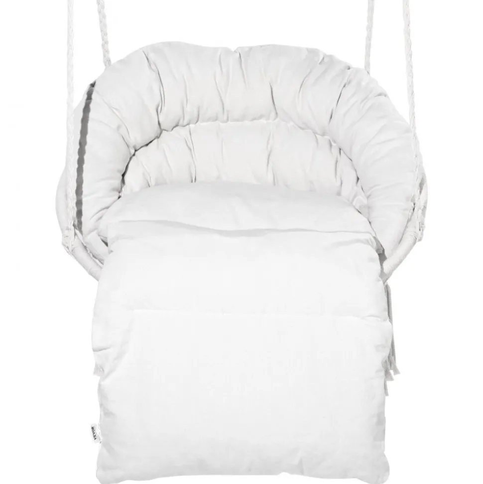 VEVOR Hanging Hammock Swing Chair, 330 Lbs Capacity, Macramé Hanging Chair with Cushion and Mounting Hardware, Cotton Rope Swing Chair for Bedroom, Balcony, Patio, Garden, Beige