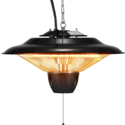 VEVOR Hanging Patio Heater, 1500W Outdoor/Indoor Electric Space Infrared Heater, IP34 Protection Ceiling Heater with 23.6 inch Pull Cord & 20 inch Adjustable Chain, for Porch,Patio,Dining Room,Studio