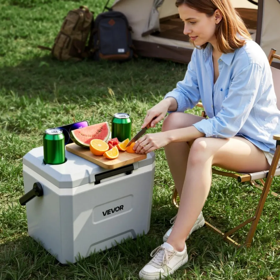 VEVOR Hard Cooler, 17QT Portable Cooler, Leak-Resistant Coolbox Keeps Contents Cool for 48 Hours, Insulated Chests with Ice Retention and Heavy-Duty Handle, Ultra-Light for Camping, Concerts, Sports