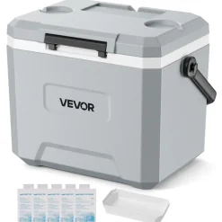 VEVOR Hard Cooler, 17QT Portable Cooler, Leak-Resistant Coolbox Keeps Contents Cool for 48 Hours, Insulated Chests with Ice Retention and Heavy-Duty Handle, Ultra-Light for Camping, Concerts, Sports